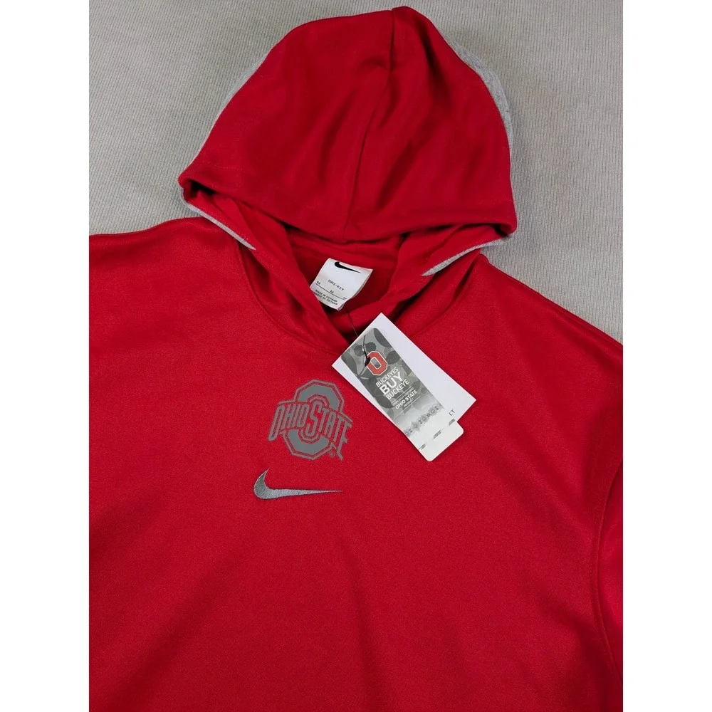 Ohio State Buckeyes Hoodie Mens Medium Nike Center Swoosh Sweatshirt New Lebron